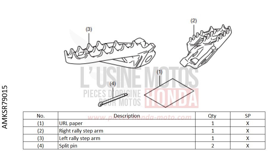 KIT,RALLY STEP de Africa Twin DCT GRAND PRIX RED (R380B) de 2022